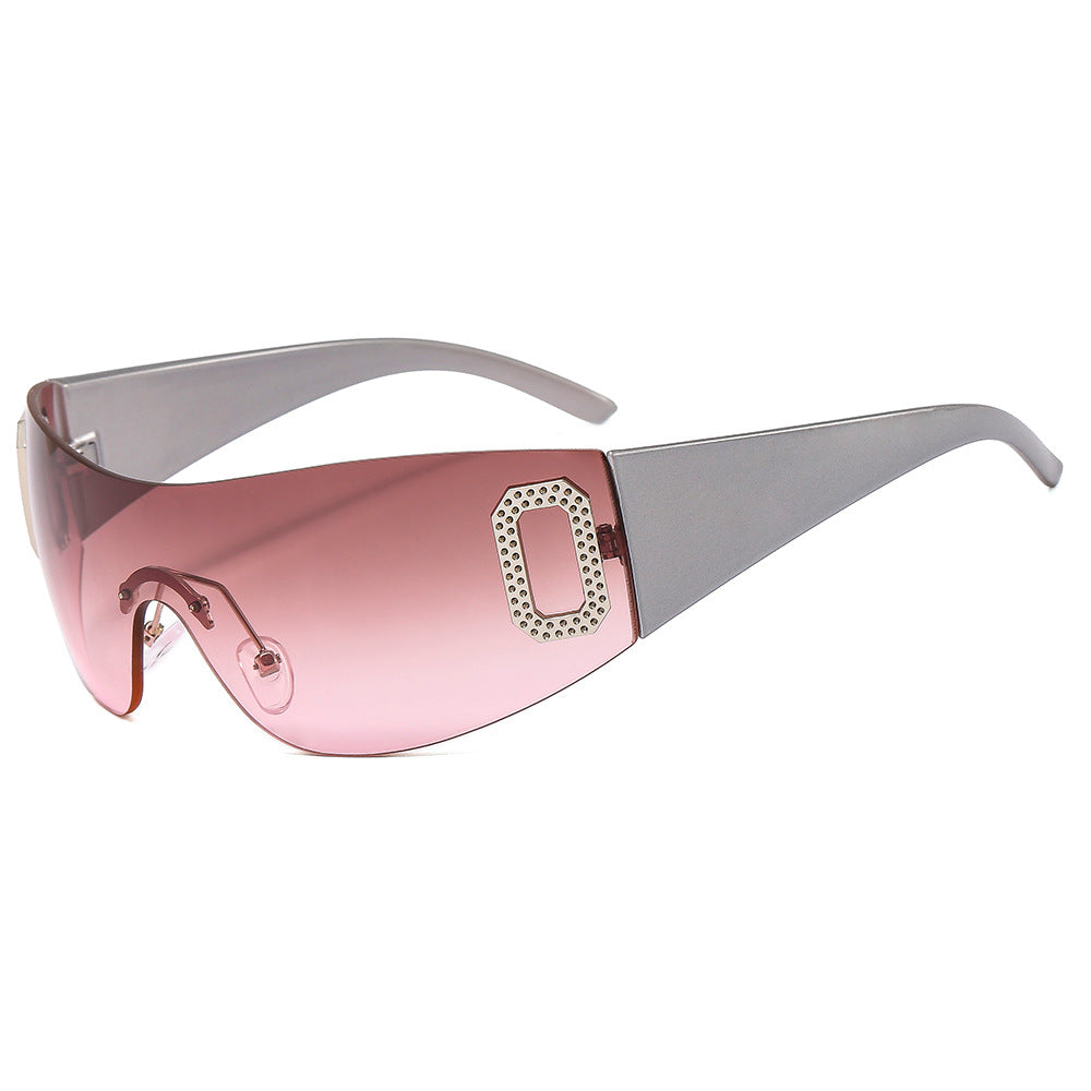 Wholesale PC Y2K Letter Integrated Sunvisor Sunglasses